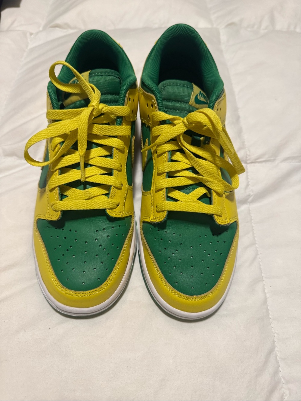 Nike Dunks Worn Once Green and Yellow Low-Top Athletic Sneakers